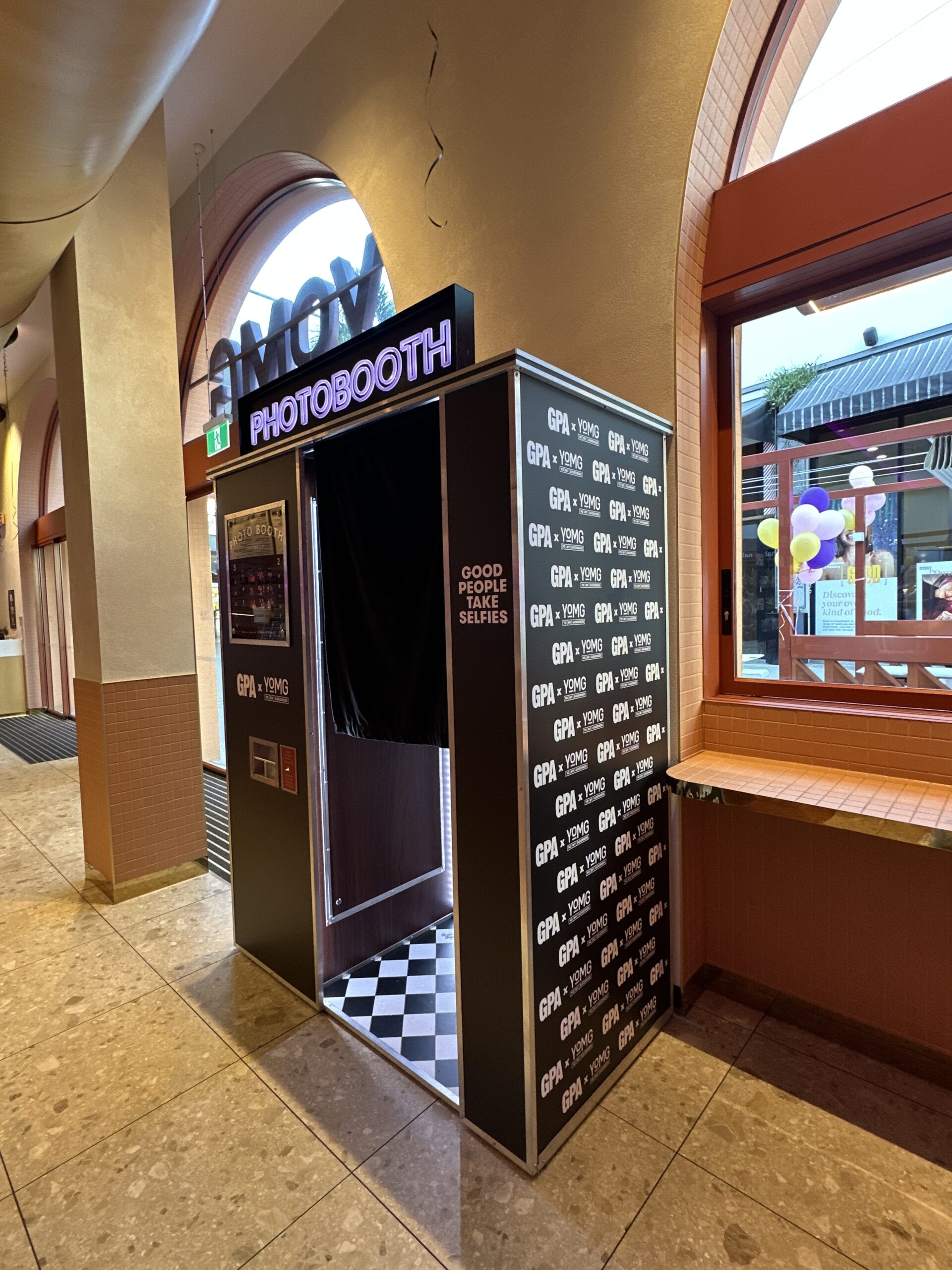 Branded Permanent Photo Booth at YOMG on the Gold Coast
